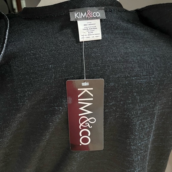 NWT-Kim & Co~Textured Jacket~Size XL~ Relaxed Fit~Teal & Black - Picture 6 of 8